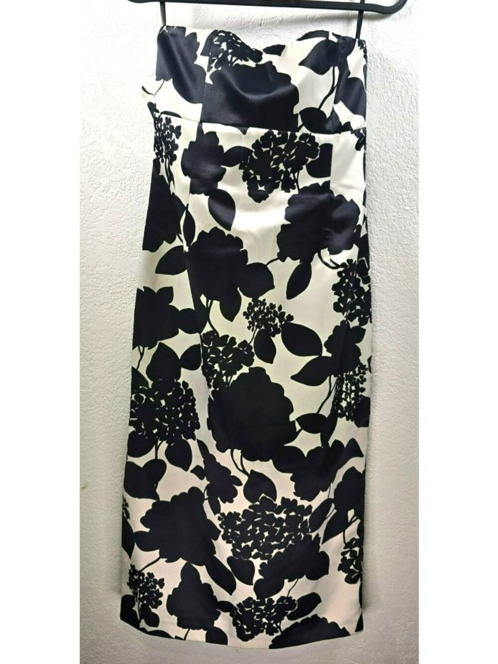 Debut Elegant Slinky Summer Cocktail Dress Backless Midi Pencil Black White Sz 8